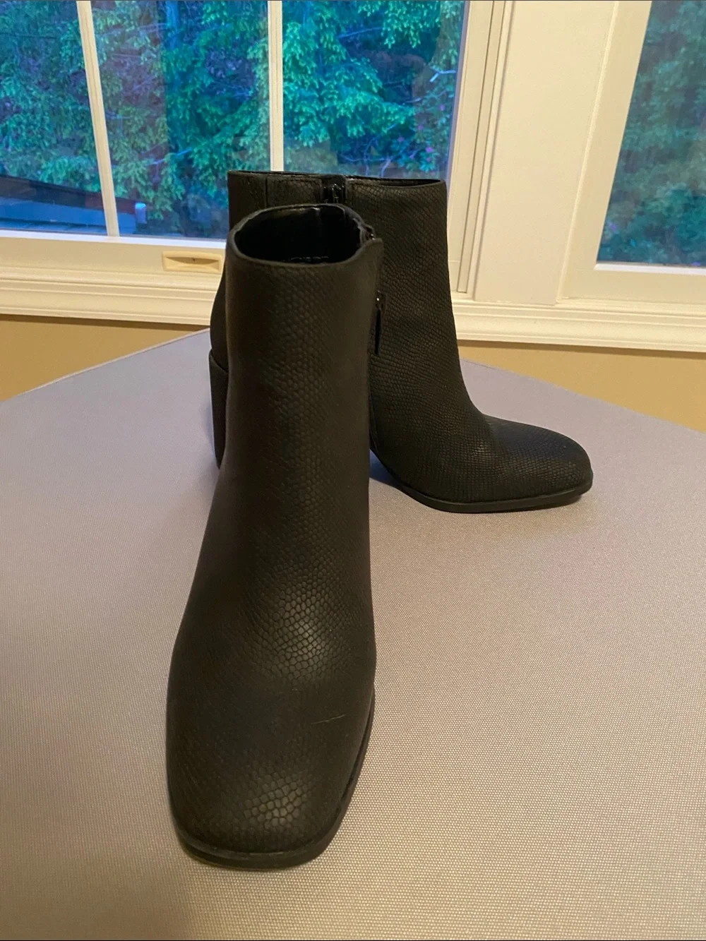 Mix No. 6 -The “Benisa” Black faux snakeskin Ankle Booties - Size 8.5W